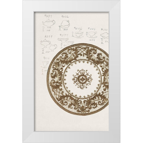 Design for a Noritake Plate XIII White Modern Wood Framed Art Print by Noritake Designs