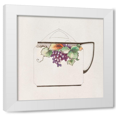 Design for a Noritake Teacup III White Modern Wood Framed Art Print by Noritake Designs