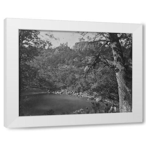 View on Apache Lake-Sierra Blanca Range-Arizona White Modern Wood Framed Art Print by OSullivan, Timothy H