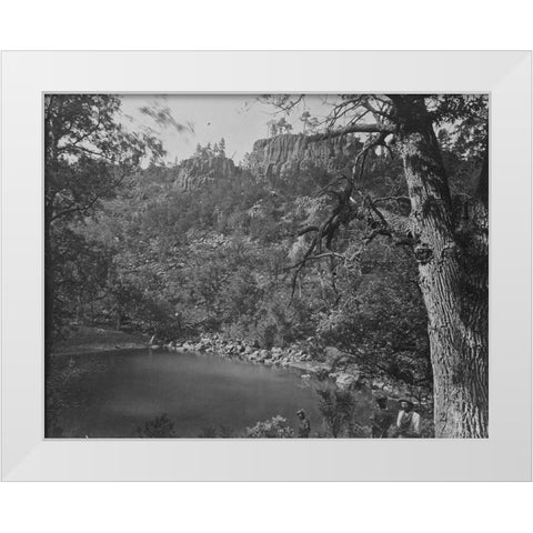 View on Apache Lake-Sierra Blanca Range-Arizona White Modern Wood Framed Art Print by OSullivan, Timothy H
