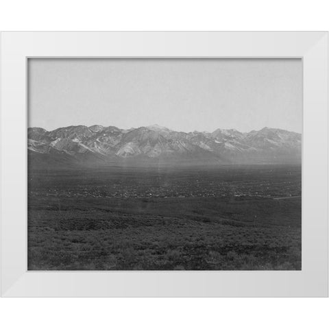Salt Lake City and Wahsatch Mountains-Utah White Modern Wood Framed Art Print by OSullivan, Timothy H