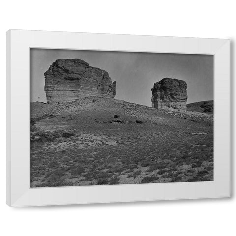 Buttes near Green River City-Wyoming White Modern Wood Framed Art Print by OSullivan, Timothy H