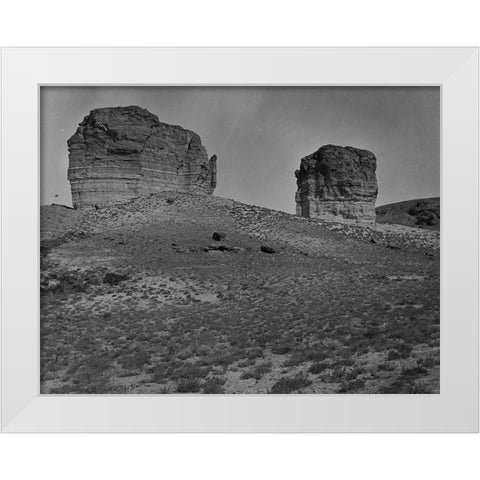 Buttes near Green River City-Wyoming White Modern Wood Framed Art Print by OSullivan, Timothy H