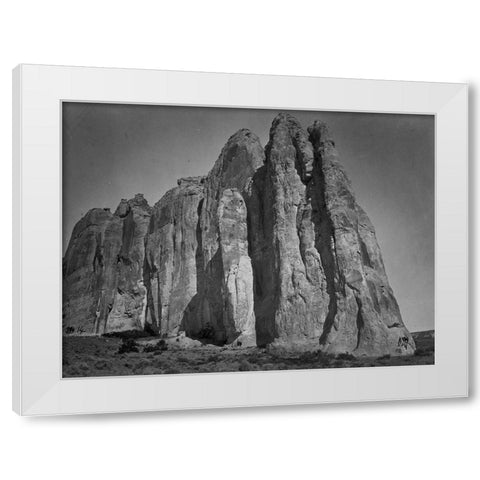 South side of Inscription Rock-New Mexico White Modern Wood Framed Art Print by OSullivan, Timothy H