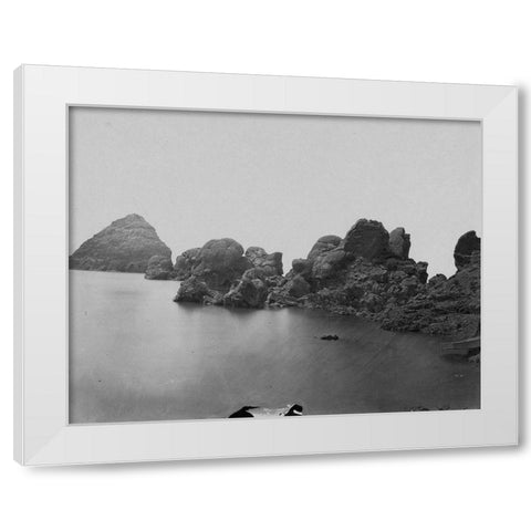 Pyramid and domes-Pyramid Lake-Nevada White Modern Wood Framed Art Print by OSullivan, Timothy H