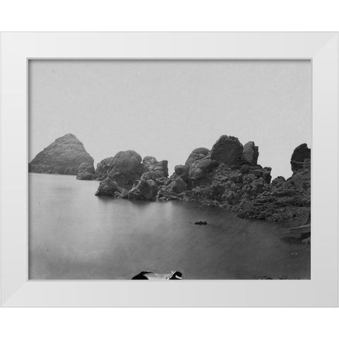 Pyramid and domes-Pyramid Lake-Nevada White Modern Wood Framed Art Print by OSullivan, Timothy H