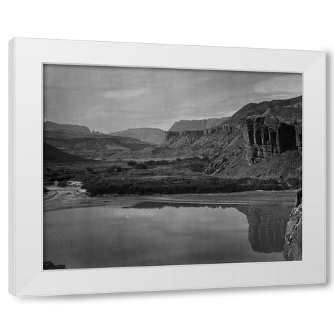 Colorado River and mouth of Paria Creek-Utah White Modern Wood Framed Art Print by OSullivan, Timothy H
