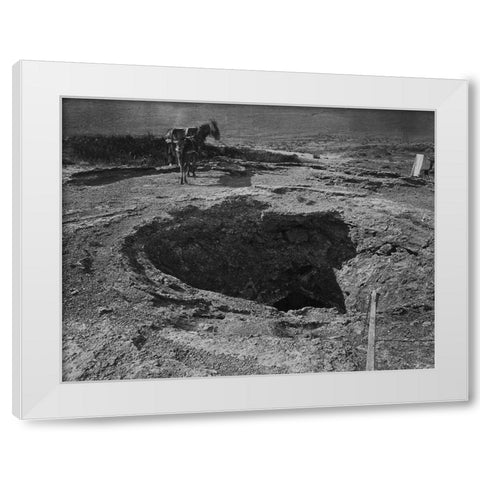 Sou hot spring-Pah Ute Range-Nevada White Modern Wood Framed Art Print by OSullivan, Timothy H