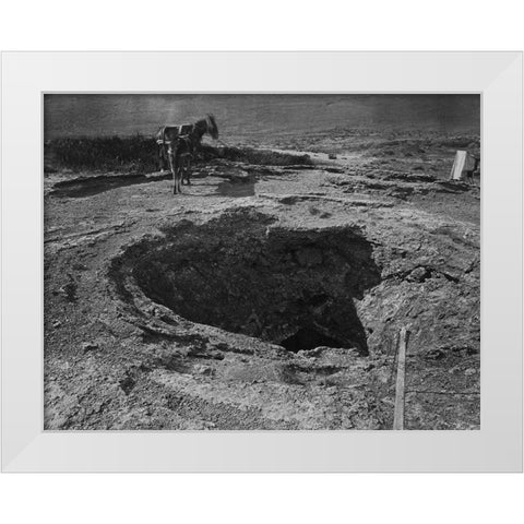 Sou hot spring-Pah Ute Range-Nevada White Modern Wood Framed Art Print by OSullivan, Timothy H