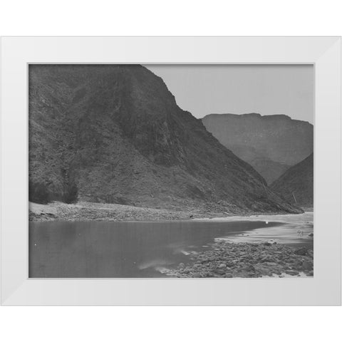 Grand Canyon-looking below mouth of Diamond River-Colorado River-1871 White Modern Wood Framed Art Print by OSullivan, Timothy H