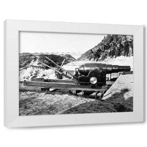 8 inch Armstrong Gun at Fort Fisher-North Carolina White Modern Wood Framed Art Print by OSullivan, Timothy H
