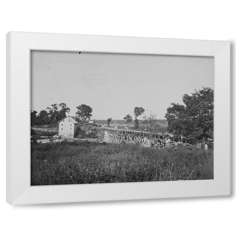 Bridge across the Rappahannock-north view White Modern Wood Framed Art Print by OSullivan, Timothy H
