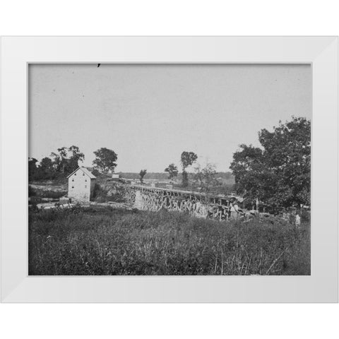 Bridge across the Rappahannock-north view White Modern Wood Framed Art Print by OSullivan, Timothy H