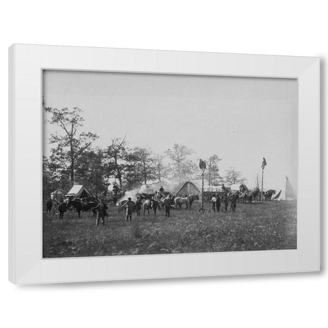 U.S. Military telegraph construction corps White Modern Wood Framed Art Print by OSullivan, Timothy H