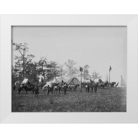 U.S. Military telegraph construction corps White Modern Wood Framed Art Print by OSullivan, Timothy H