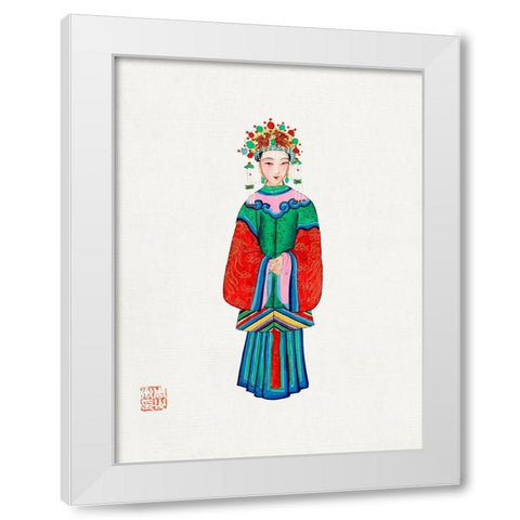 Princess imperial costume White Modern Wood Framed Art Print by Vintage Chinese Clothing
