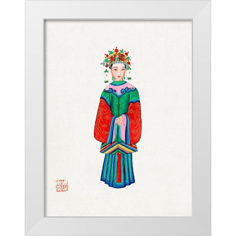 Princess imperial costume White Modern Wood Framed Art Print by Vintage Chinese Clothing