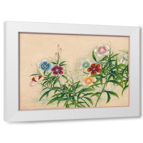 Pinks White Modern Wood Framed Art Print by Ruoai, Zhang