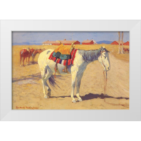 Fort Sill Oklahoma White Modern Wood Framed Art Print by Remington, Frederic