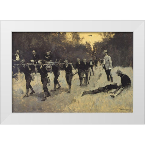 On the San Juan Road White Modern Wood Framed Art Print by Remington, Frederic