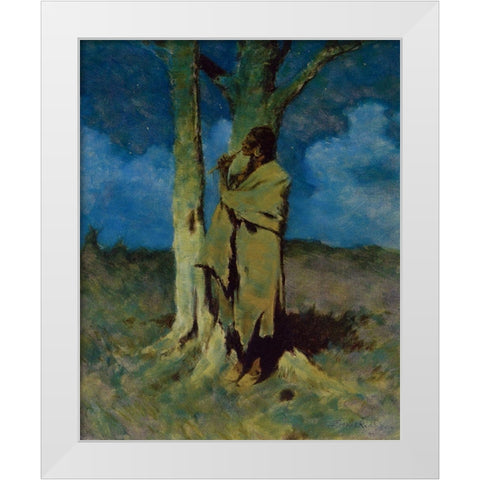 The Love Call White Modern Wood Framed Art Print by Remington, Frederic