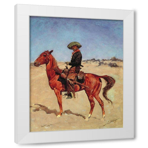 The Puncher  White Modern Wood Framed Art Print by Remington, Frederic