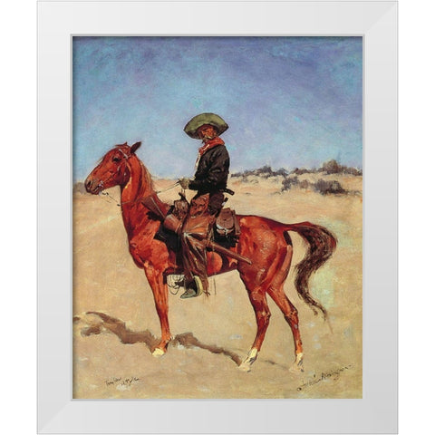 The Puncher  White Modern Wood Framed Art Print by Remington, Frederic