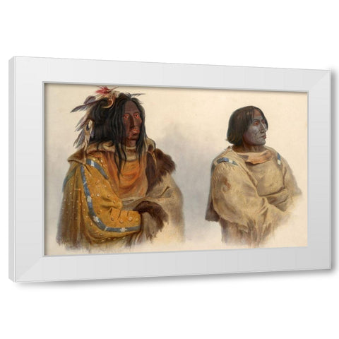Blackfoot chief and Peikann chief White Modern Wood Framed Art Print by Bodmer, Karl