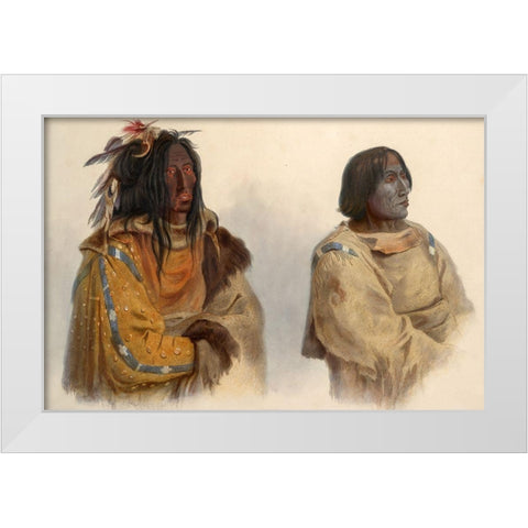 Blackfoot chief and Peikann chief White Modern Wood Framed Art Print by Bodmer, Karl