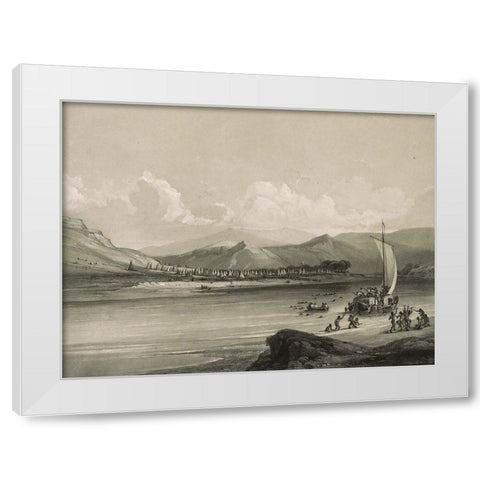 Camp of the Gros Ventres of the prairies White Modern Wood Framed Art Print by Bodmer, Karl