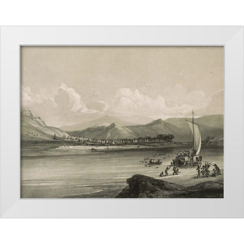 Camp of the Gros Ventres of the prairies White Modern Wood Framed Art Print by Bodmer, Karl