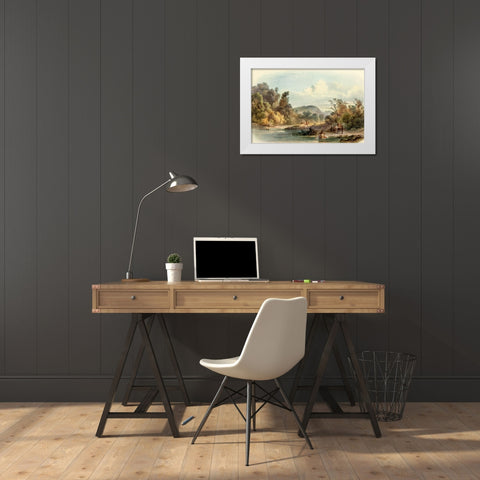 Washinga Sabas grave on Blackbirds hill White Modern Wood Framed Art Print by Bodmer, Karl