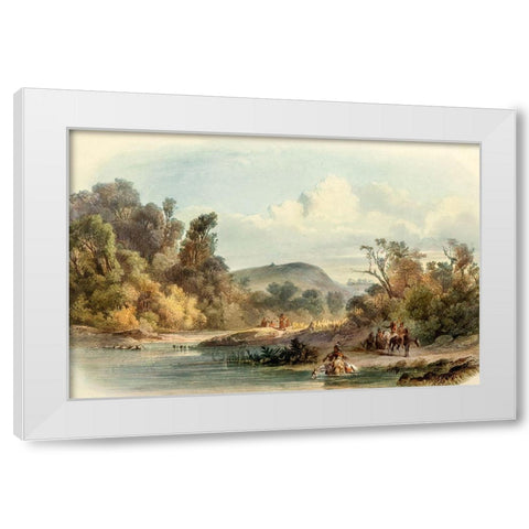 Washinga Sabas grave on Blackbirds hill White Modern Wood Framed Art Print by Bodmer, Karl