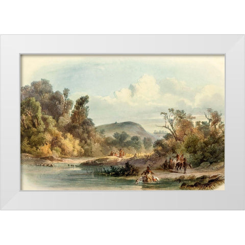 Washinga Sabas grave on Blackbirds hill White Modern Wood Framed Art Print by Bodmer, Karl