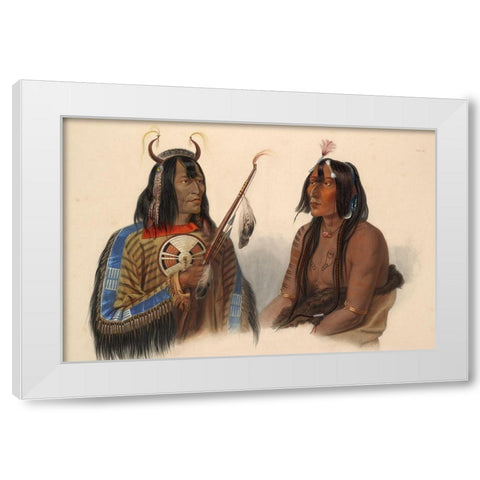 An Assiniboin indian and a Yanktonan indian White Modern Wood Framed Art Print by Bodmer, Karl