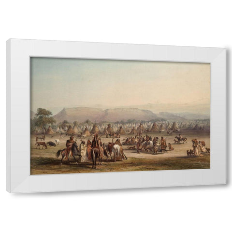 Camp of the Piekann Indians White Modern Wood Framed Art Print by Bodmer, Karl