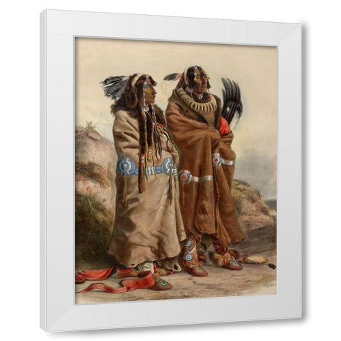Mandan indians White Modern Wood Framed Art Print by Bodmer, Karl