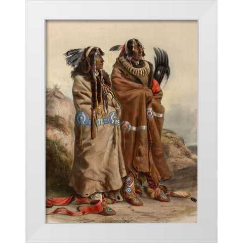 Mandan indians White Modern Wood Framed Art Print by Bodmer, Karl