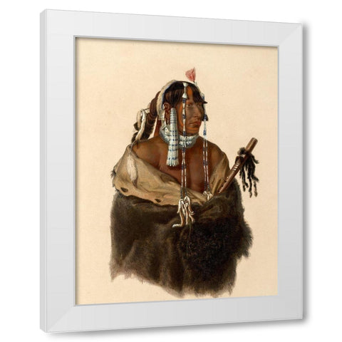 Mandeh-Pahchu A young Mandan indian White Modern Wood Framed Art Print by Bodmer, Karl