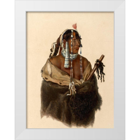 Mandeh-Pahchu A young Mandan indian White Modern Wood Framed Art Print by Bodmer, Karl