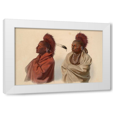 Saki indian and Musquake indian White Modern Wood Framed Art Print by Bodmer, Karl