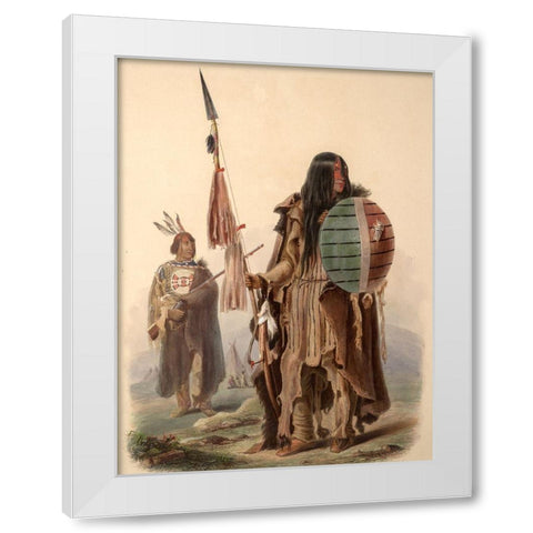 Assiniboin indians White Modern Wood Framed Art Print by Bodmer, Karl