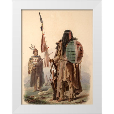 Assiniboin indians White Modern Wood Framed Art Print by Bodmer, Karl