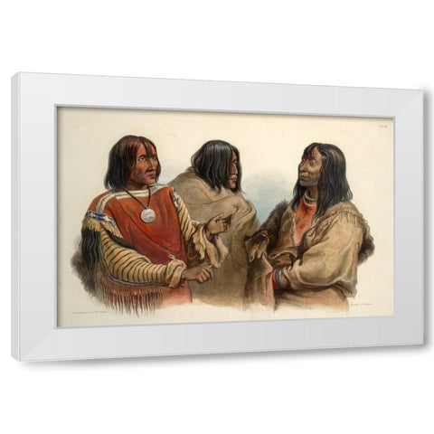Chief of the Blood indians War chief of the Piekann indians and Koutani indian White Modern Wood Framed Art Print by Bodmer, Karl