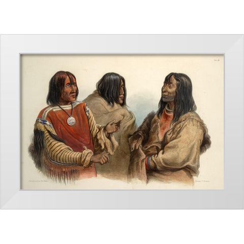 Chief of the Blood indians War chief of the Piekann indians and Koutani indian White Modern Wood Framed Art Print by Bodmer, Karl