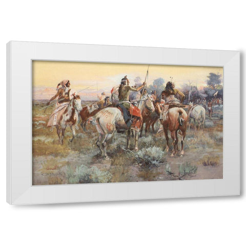 The Truce White Modern Wood Framed Art Print by Russell, Charles Marion