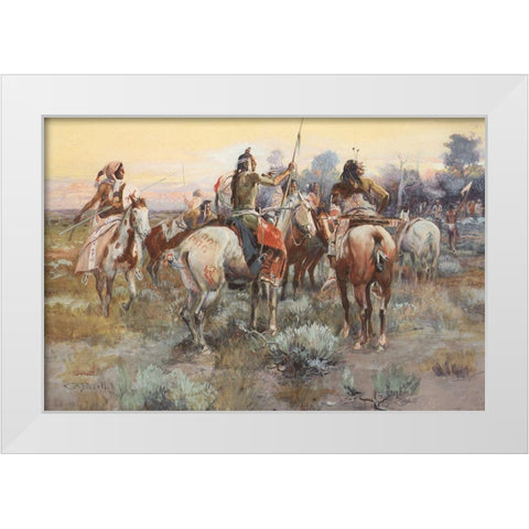 The Truce White Modern Wood Framed Art Print by Russell, Charles Marion