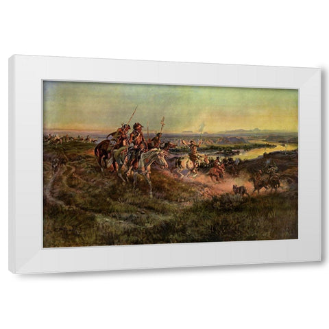 Salute of the Robe Trade White Modern Wood Framed Art Print by Russell, Charles Marion
