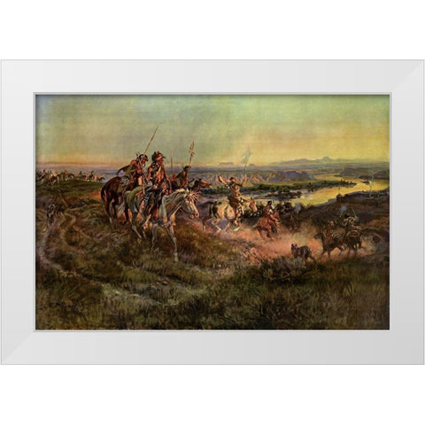 Salute of the Robe Trade White Modern Wood Framed Art Print by Russell, Charles Marion