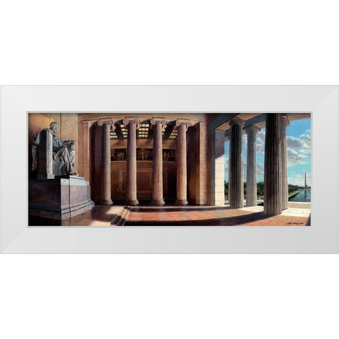 Washington Chronicle V White Modern Wood Framed Art Print by Wang, John Z.